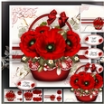 Scarlet Color Basket of Flowers Mini Kit