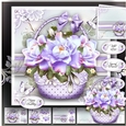 Basket with Lilac Roses Card Mini Kit
