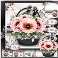 Basket with Pink Poppies Card Mini Kit