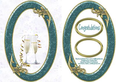 Champagne Glasses in Frame Aqua Dark