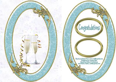 Champagne Glasses in Frame Aqua Light