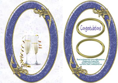 Champagne Glasses in Frame Blue Dark