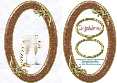 Champagne Glasses in Frame Coffee Dark