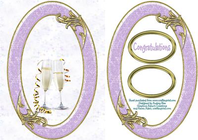 Champagne Glasses in Frame Lilac Light