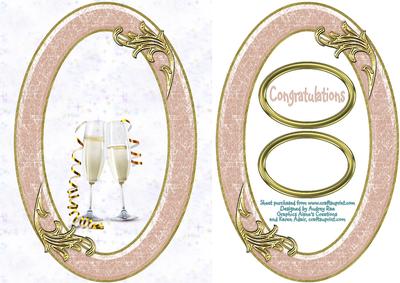 Champagne Glasses in Frame Peach Light