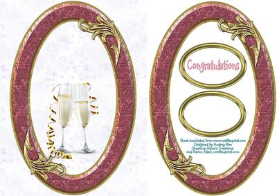 Champagne Glasses in Frame Pink Dark