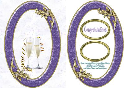 Champagne Glasses in Frame Purple Dark