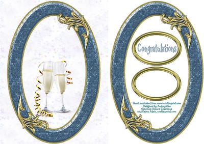 Champagne Glasses in Frame Turquoise Dark