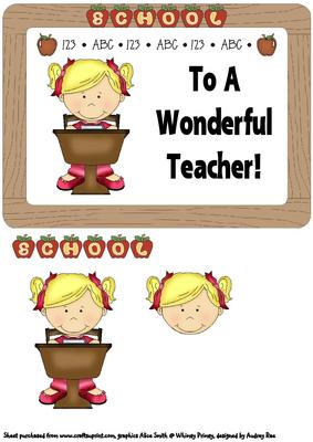 To My Wonderful Teacher Blonde Girl