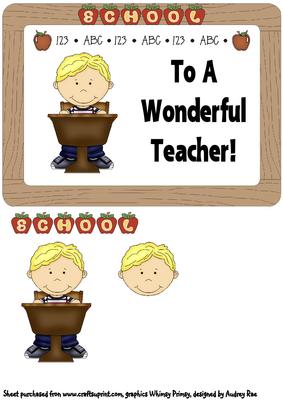 To My Wonderful Teacher Blonde Boy
