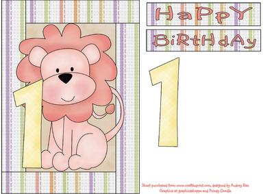 Happy 1st Birthday Lion Girl