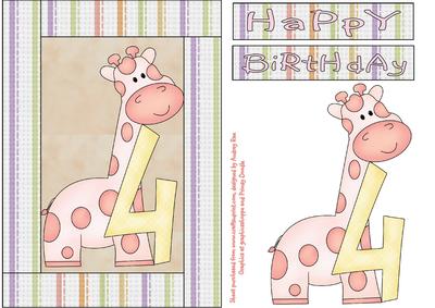 Happy 4th Birthday Giraffe Girl