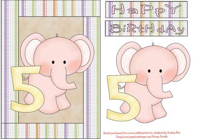 Happy 5th Birthday Elephant Girl