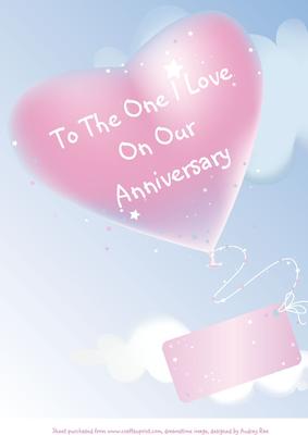 One I Love Anniversary Pink Hearts Flying Tag