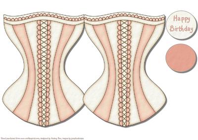 Corset Card Peach & Cream