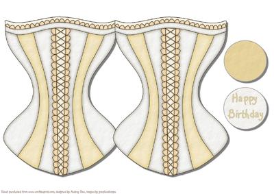 Corset Card Yellow & Silver