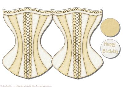 Corset Card Yellow & Cream
