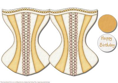 Corset Card Gold & Cream