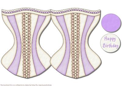 Corset Card Lilac & Cream
