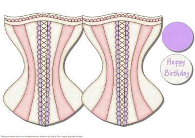 Corset Card Pink & Cream