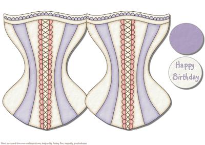 Corset Card Purple & Cream