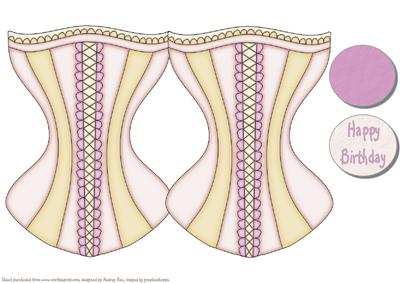 Corset Card Pink & Yellow