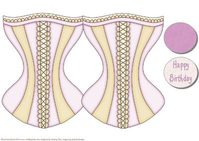 Corset Card Lilac & Yellow