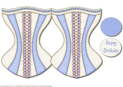 Corset Card Blue & Lilac