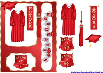 Graduation Girl Red Gown