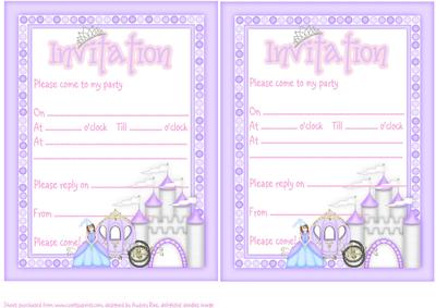 Princess Invitations Brunette Princess 2