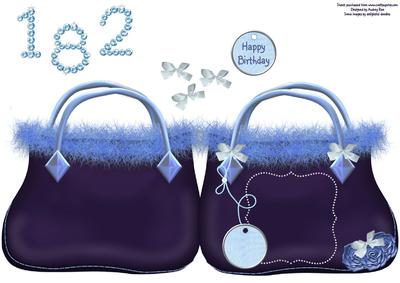 Bag Shaped Card Blue