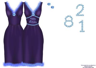 Dress Shape Card Blue
