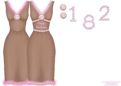 Dress Shape Card Brown & Pink