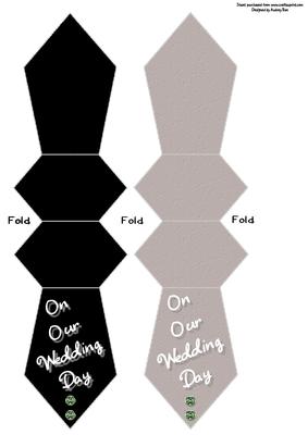 Tie Shaped Card/bookmark Wedding Day Emerald Diamante