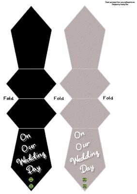 Tie Shaped Card/bookmark Wedding Day Green Diamante