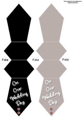 Tie Shaped Card/bookmark Wedding Day Orange Diamante
