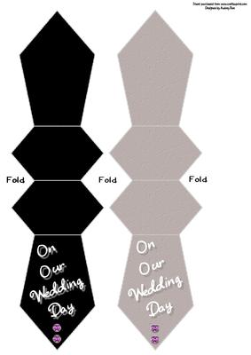 Tie Shaped Card/bookmark Wedding Day Pink Diamante