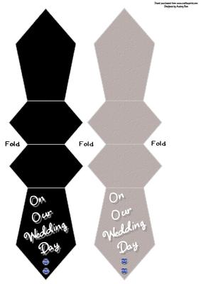 Tie Shaped Card/bookmark Wedding Day Royal Diamante