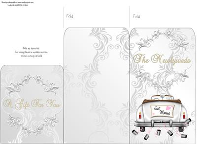 Money Envelope Wedding White Car Pink Heart