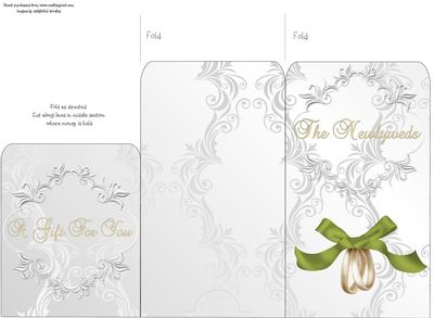 Money Envelope Wedding Rings Chartreuse Bow