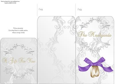 Money Envelope Wedding Rings Grape Bow