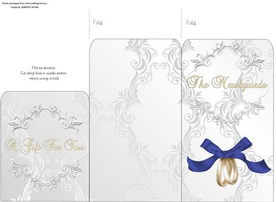 Money Envelope Wedding Rings Navy Bow