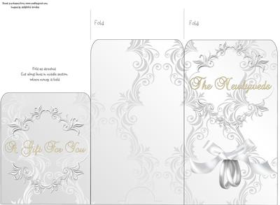 Money Envelope Wedding Rings White Bow 2