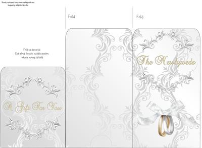 Money Envelope Wedding Rings White Bow 3