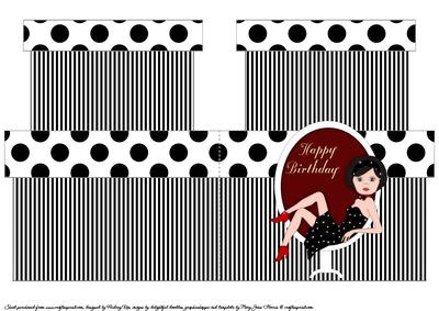 Hat Box Black Stripe Birthday