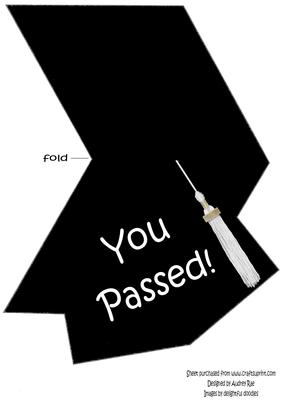 Mortar Board Shaped Card White Tassel