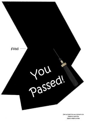 Mortar Board Shaped Card Black Tassel