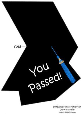 Mortar Board Shaped Card Blue Tassel