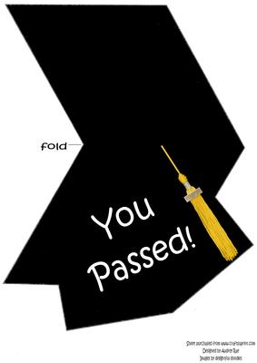 Mortar Board Shaped Card Gold Tassel