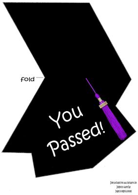 Mortar Board Shaped Card Indigo Tassel